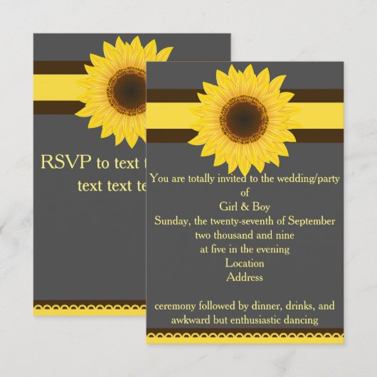 Sonnenblume Allgemeine Einladung (Vorne/Hinten)