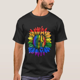 Sonnenblume Ally Rainbow Flag LGBT Pride Gay Lesbi T-Shirt