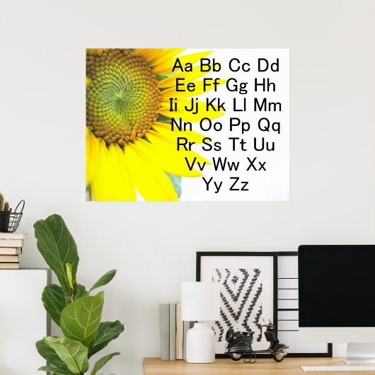 Sonnenblume Alphabet Chart Poster (Heimbüro)