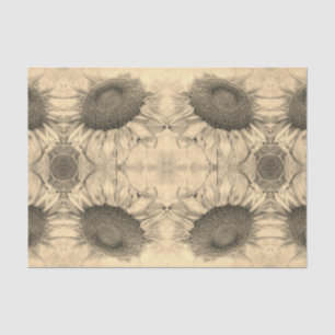 Sonnenblume Altes Vintages Sepia-Chill-Flora-Land Seidenpapier