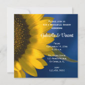 Sonnenblume am Blue Wedding Probe Dinner Einladung (Vorderseite)