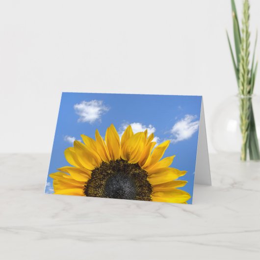 Sonnenblume am Sommerhimmel Karte (Vorderseite)