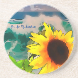 Sonnenblume am Strand du bist mein Sonnenschein Getränkeuntersetzer