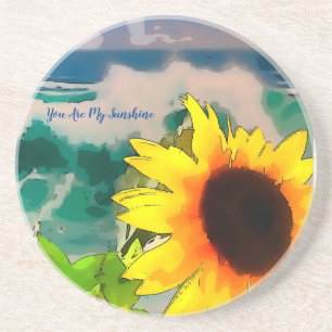 Sonnenblume am Strand du bist mein Sonnenschein Getränkeuntersetzer