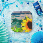 Sonnenblume am Strand du bist mein Sonnenschein Pappteller (Party)