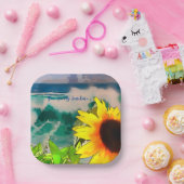 Sonnenblume am Strand du bist mein Sonnenschein Pappteller (Party)