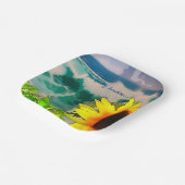 Sonnenblume am Strand du bist mein Sonnenschein Pappteller (Gewinkelt)