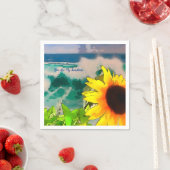 Sonnenblume am Strand du bist mein Sonnenschein Serviette (Beispiel)