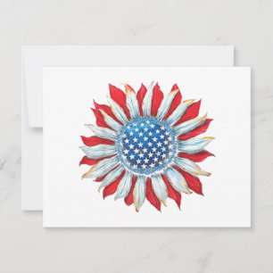 Sonnenblume American Flag 4. Juli Frauen Männer Me Feiertagskarte