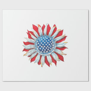 Sonnenblume American Flag 4. Juli Frauen Männer Me Geschenkpapier