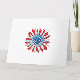 Sonnenblume American Flag 4. Juli Frauen Männer Me Karte