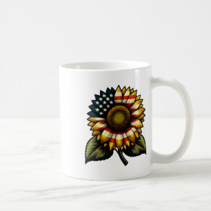Sonnenblume American Flag Patriotic Niedlich Women Kaffeetasse