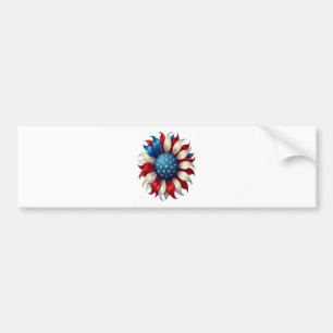 Sonnenblume Amerikanische Flagge 4. Juli Autoaufkleber