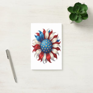 Sonnenblume Amerikanische Flagge 4. Juli Post-it Klebezettel