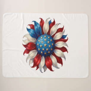 Sonnenblume Amerikanische Flagge 4. Juli Sherpadecke