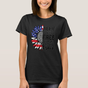 Sonnenblume Amerikanische Flagge für Männer Frauen T-Shirt