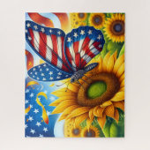 Sonnenblume Amerikanischer Schmetterling Puzzle (Vertikal)