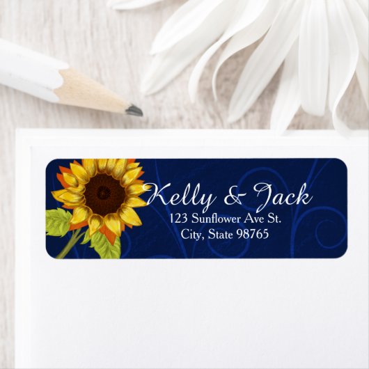 Sonnenblume/Anschrift Hochzeitslabel (Insitu)