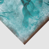 Sonnenblume Aquamarin Blauer Vintage Antike Textur Seidenpapier (Ausschnitt)