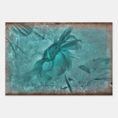 Sonnenblume Aquamarin Braun Vintag antike Grunge Geschenkpapier Set (Vorderseite)