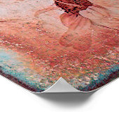 Sonnenblume Aquamarin Brown Sepia Vintag Antique T Poster (Ecke)