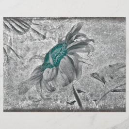 Sonnenblume Aquamarin Grau Vintag antike Textur