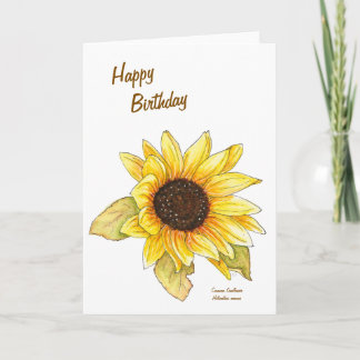 Sonnenblume Aquarell anpassbare Grußkarte Karte