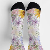 Sonnenblume Aquarell Design Socken (Oben)