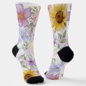 Sonnenblume Aquarell Design Socken (Gewinkelt)