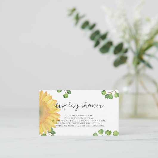 Sonnenblume Aquarell Dusche anzeigen Begleitkarte (Stehend Vorderseite)