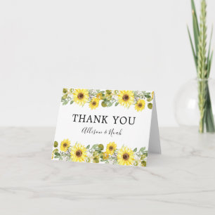 Sonnenblume Aquarell Gelb grün Dankeskarte