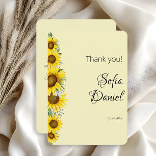 Sonnenblume Aquarell gelbe Flache Dankeskarten Dankeskarte