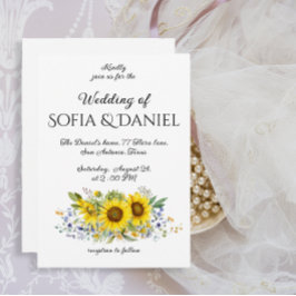 Sonnenblume Aquarell Hochzeit Einladung