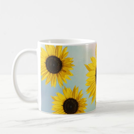 Sonnenblume-Aquarell Kaffeetasse (Links)