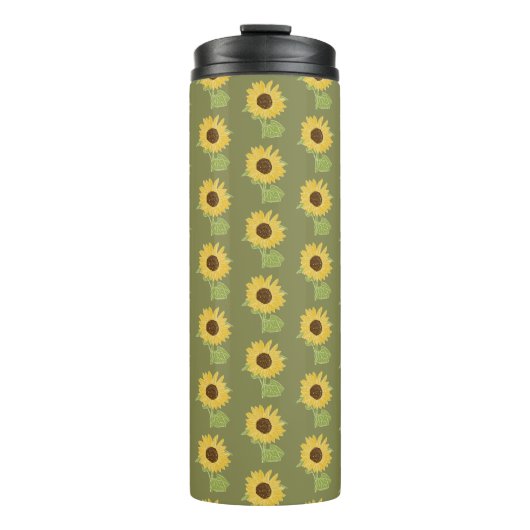 Sonnenblume Aquarell Thermosbecher (Vorderseite)