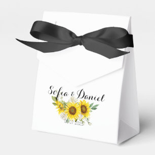 Sonnenblume Aquarell weiße Rose Hochzeit  Geschenkschachtel