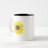 Sonnenblume-Aquarell Zweifarbige Tasse (Vorderseite Links)