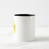 Sonnenblume-Aquarell Zweifarbige Tasse (Mittel)