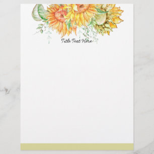 Sonnenblume Aquarellblume, Kopfsalat Briefbogen