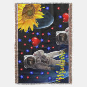Sonnenblume Astronautenwirbel Blanket Decke (Vorderseite Vertikal)
