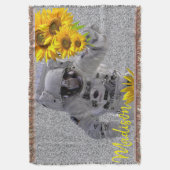 Sonnenblume Astronautenwirbel Blanket Decke (Vorderseite Vertikal)