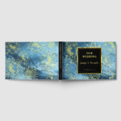 Sonnenblume auf Aquarellmuster Gold Foil Hochzeit Gästebuch (Voll)