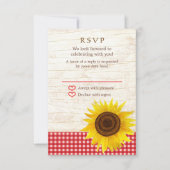 Sonnenblume auf Birch Barke Rustikale Hochzeit RSVP Karte (Vorderseite)