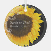 Sonnenblume auf Black Wedding Weihnachtsschmuck (Vorderseite)