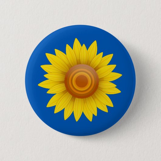 Sonnenblume auf blau button (Vorderseite)