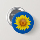 Sonnenblume auf blau button (Vorne & Hinten)