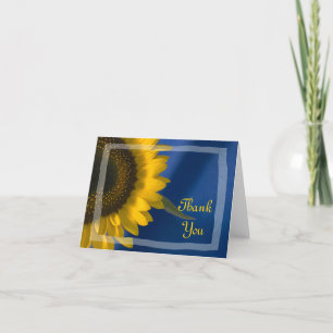 Sonnenblume auf blau Danke