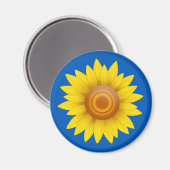Sonnenblume auf blau magnet (Vorderseite/Rückseite)
