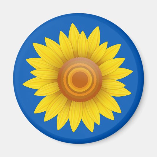 Sonnenblume auf blau magnet (Vorne)