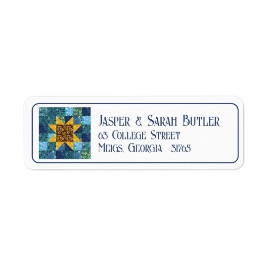 Sonnenblume auf blauem Patchwork Quilt Geometric F (Vorne)